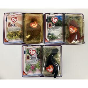 McDonald’s Happy Meal Teenie Beanie Babies 2000 Dinosaur Trio Bundle(3pcs)